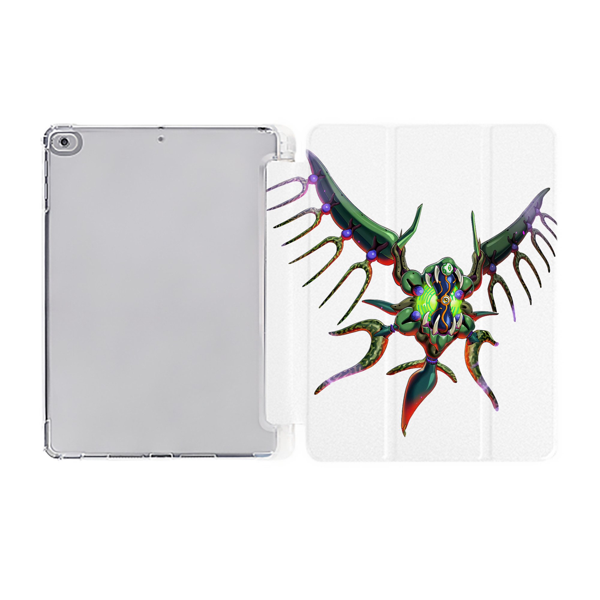（画像用） 遊☆戯☆王 Yu-Gi-Oh! IPad ケース ペン収納付き 三つ折りスタンド PUレザー×シリコン 対応機種9.5/10.5/10.9インチ